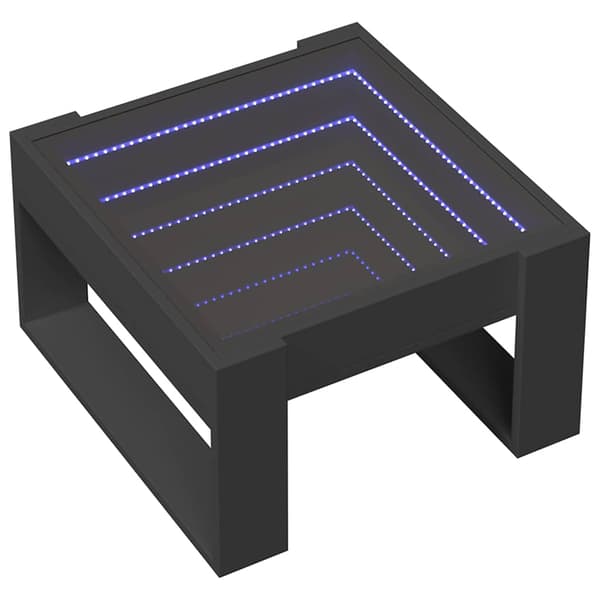vidaXL Infinity LED sofabord sort 50x53x30 cm