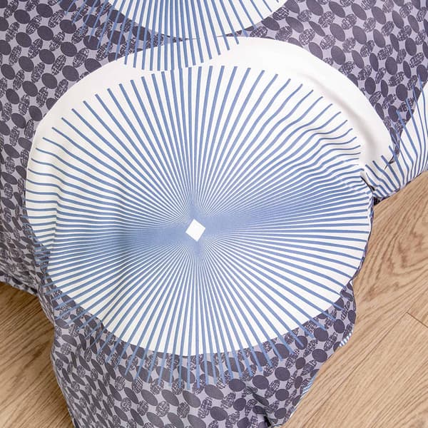 Enno geometrisk blåt bomuldssatin sengesæt 200x220