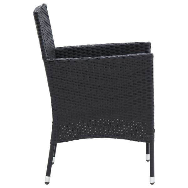 vidaXL havestole, sæt med 4, polyrattan, sort
