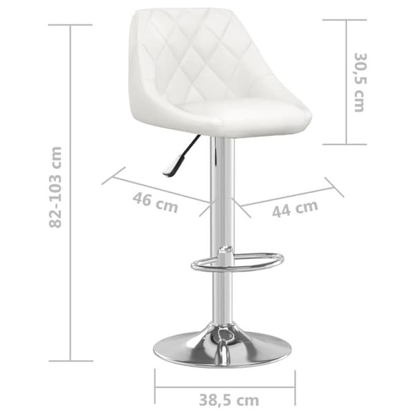 vidaXL Barstole, sæt med 2, hvid, kunstlæder