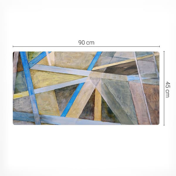 Modern skrivebordsmåtte med geometriske linjer 90x45 cm