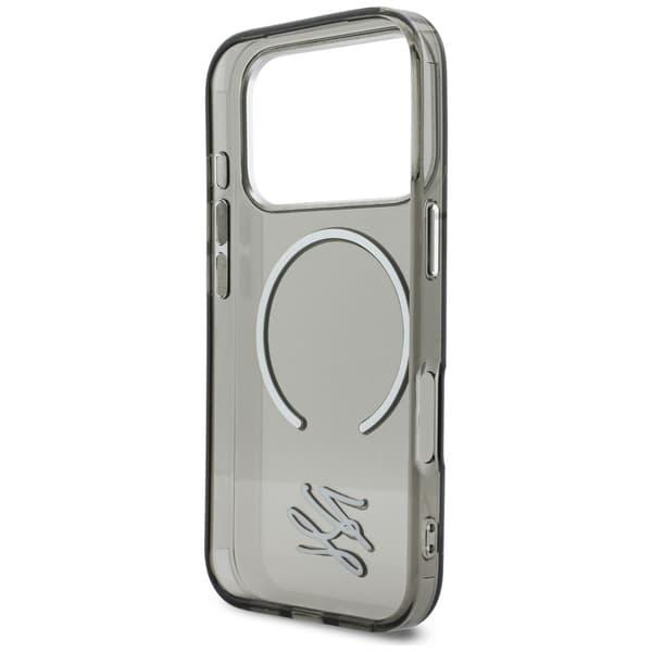 Karl Lagerfeld IML KL Script Logo MagSafe -kotelo iPhone 17 Prolle, musta