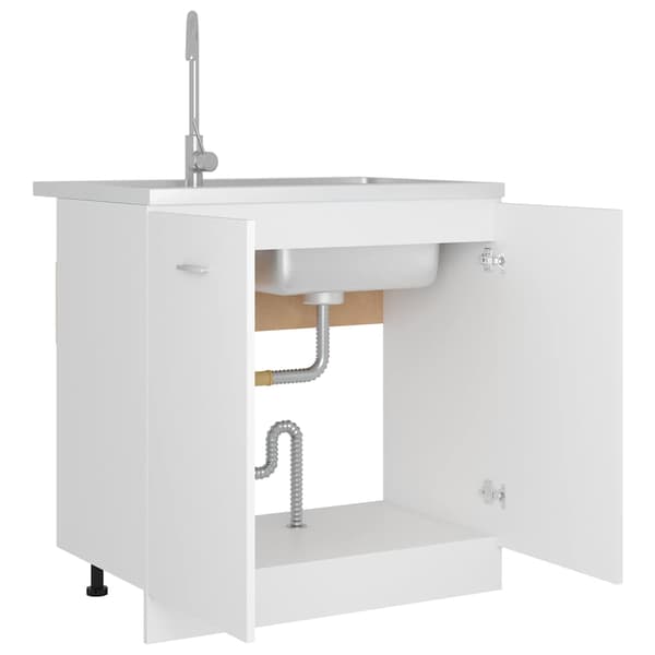 vidaXL vaskskab hvid 80x46x81,5 cm spånplade
