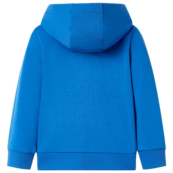 Børnesweatshirt med hætte og lynlås, blå, 104