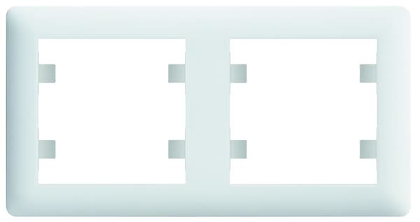 Dubbel horisontell ram, vit lumina