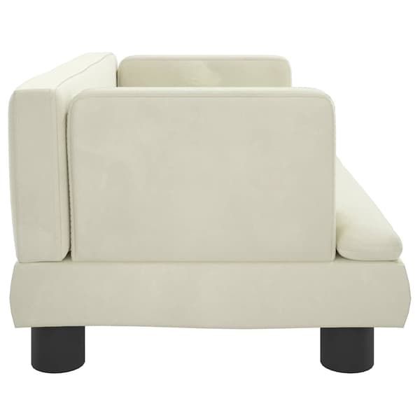 vidaXL Barnsoffa krämfärgad 60x40x30 cm sammet