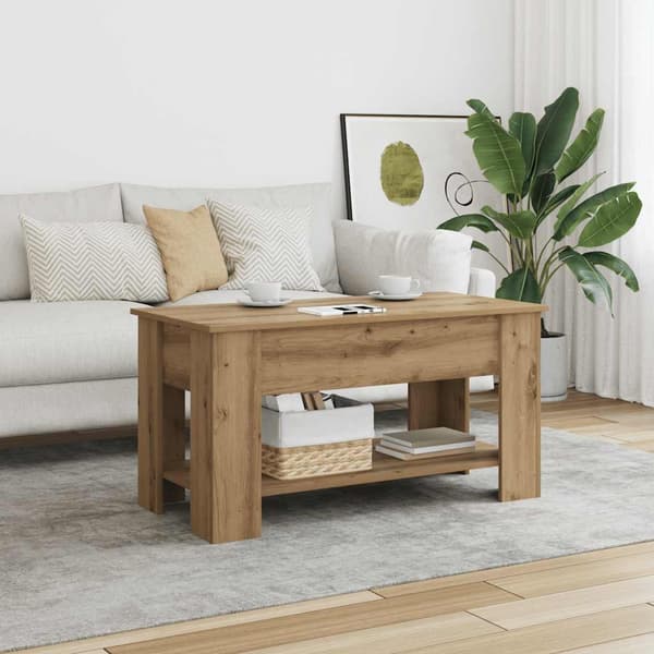 vidaXL sofabord i egetræ 101x49x52 cm limet træ