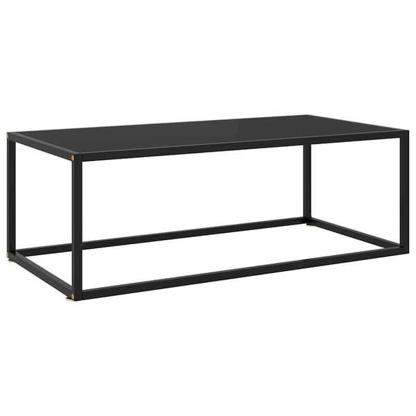 vidaXL sofabord, sort, sort glas, 100x50x35 cm