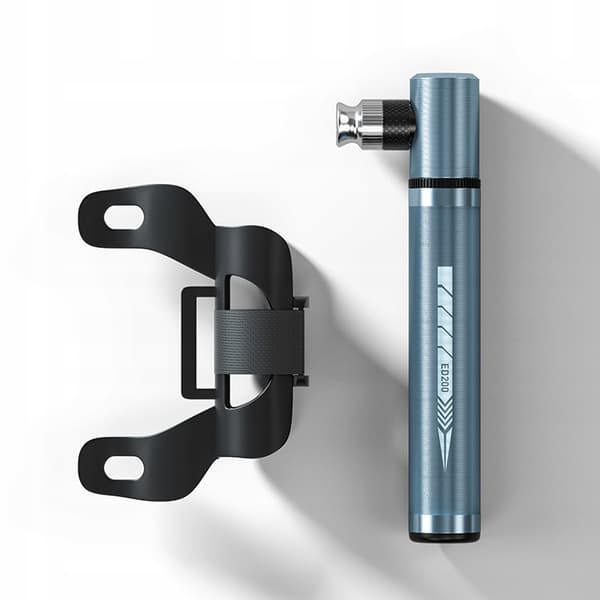 Shrader Presta Mini Däckpump med Flaskfäste, Svart Aluminium