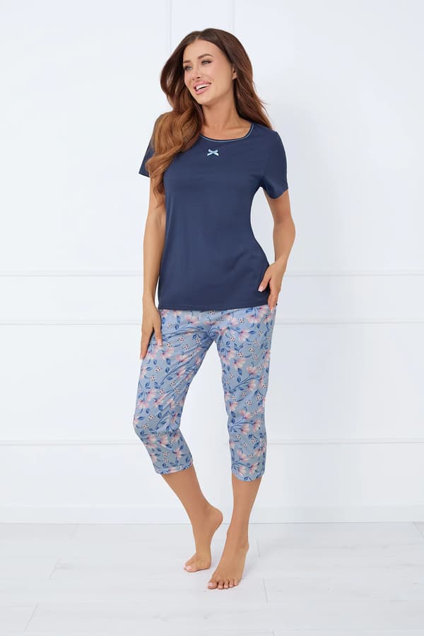 Dampyjamas med korta ärmar, 3/4-byxor Amara M