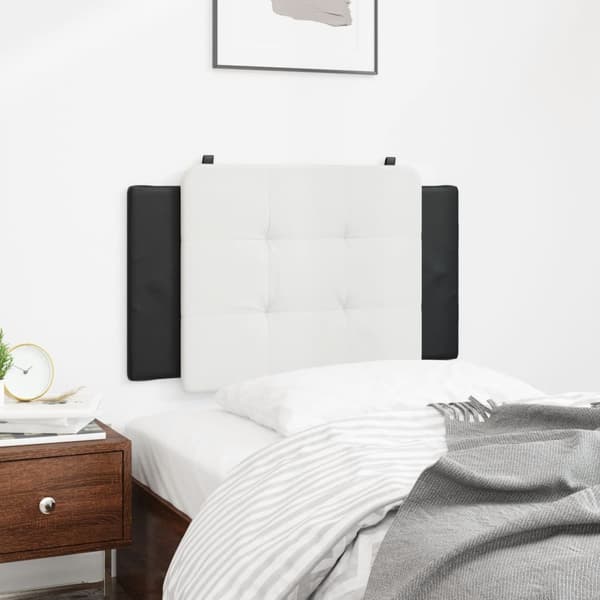 vidaXL hovedgærdehynde, sort og hvid, 80 cm, kunstlæder