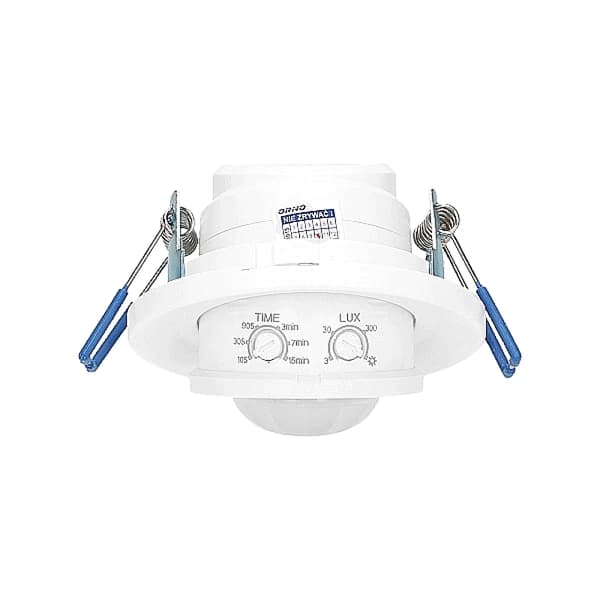 Rörelsesensor för tak, pendlad, LED, 360°, 800W, IP20, infälld