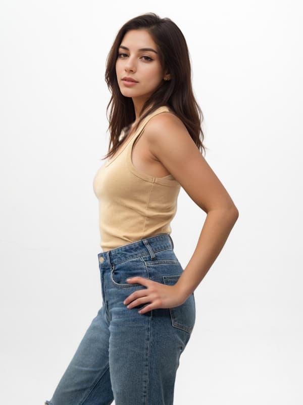 UrbanCity Dame Beige Tanktop Uden Logo Basic S