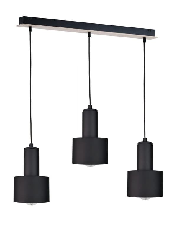 Hänglampa 3xE27 LUCE SVART TRÄ