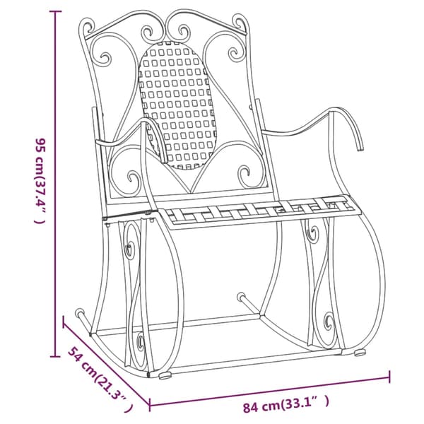 vidaXL Keinutuoli 84 cm musta teräs