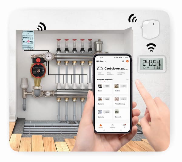 Zigbee golvvärmeregulator - 5 zoner