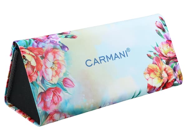 Foldbart brilleetui - Blomsterdekoration (CARMANI)