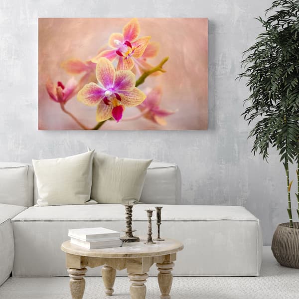 Lærredstryk Botanik Blomst Orkidé 100x80 cm