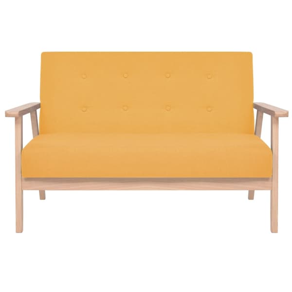 vidaXL 2-personers polstret sofa, gul