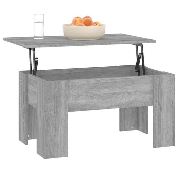 vidaXL Soffbord, grå Sonoma Ek, 79x49x41 cm