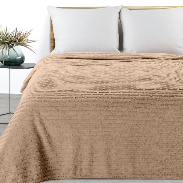 Rævetæppe beige 130x170 striber