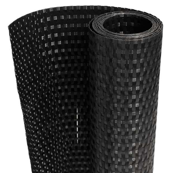 vidaXL balkonskærm, sort, 600x80 cm, polyrattan