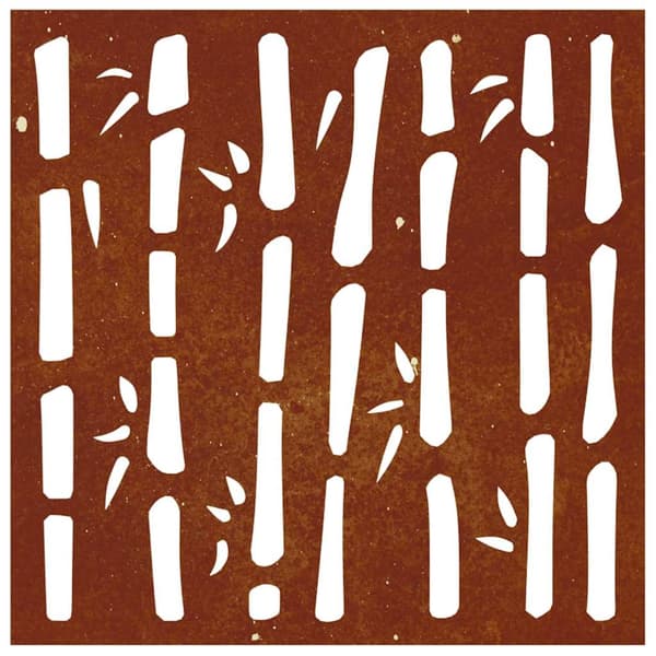 vidaXL Puutarhan seinäkoriste, 55x55 cm, Corten-teräs, bambu