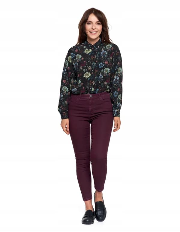 Dambyxor med elastiska midjor, eleganta, hög midja, MORAJ L LILA