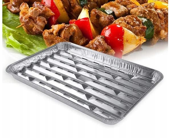 Grillplåt i aluminium, 4 st, 34x23 cm