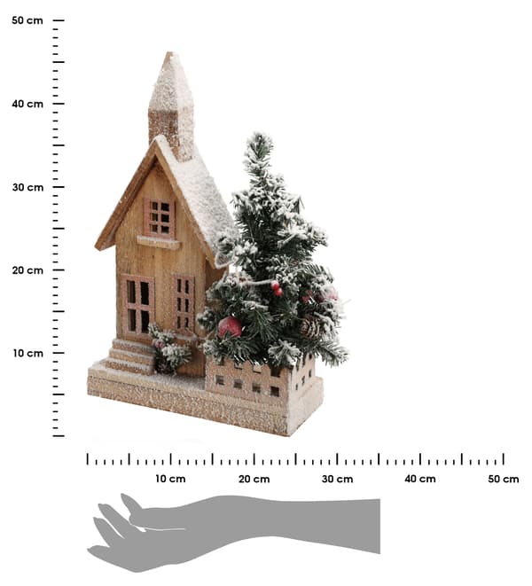 Julhus med LED-julgran 44 cm