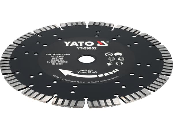 Yato YT-59902 diamantklinga, lasersvetsade segment 230 mm