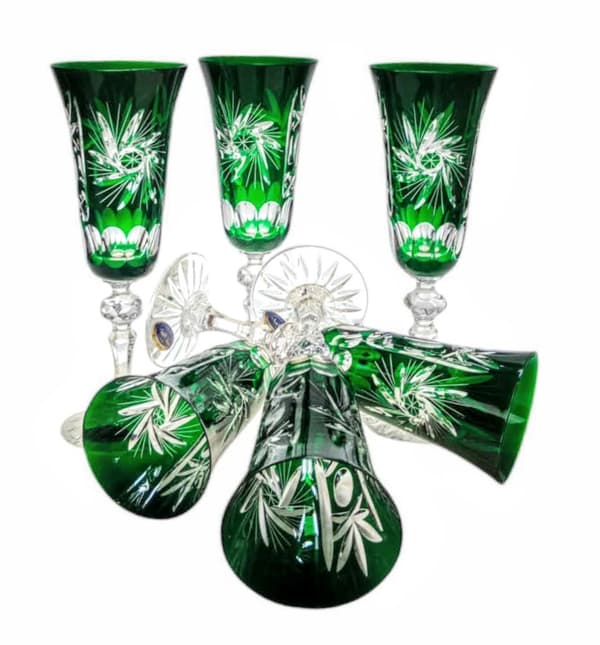 Smaragdkristall champagneglas 150 ml Olive Grinder