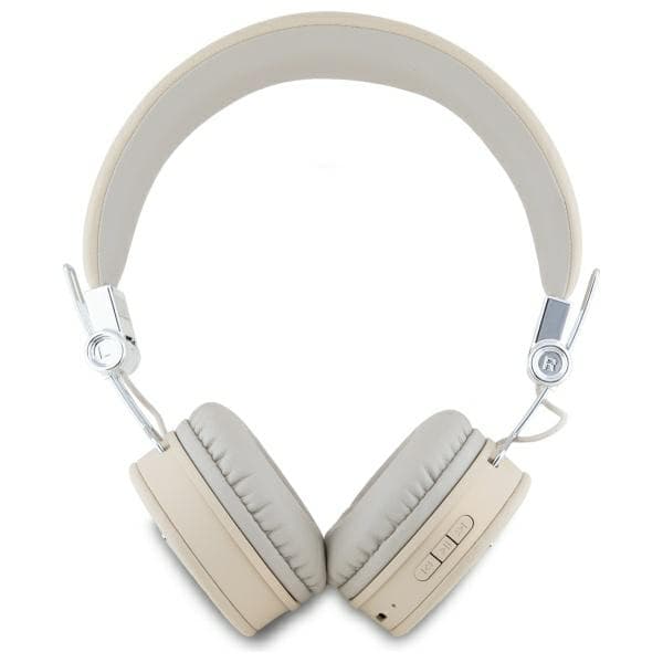 Guess Grained Classic Round Shape Bluetooth ENC Over-Ear Hovedtelefoner, Beige