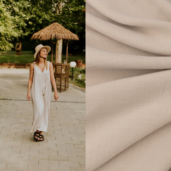 Palermo hørstof, lys beige farve