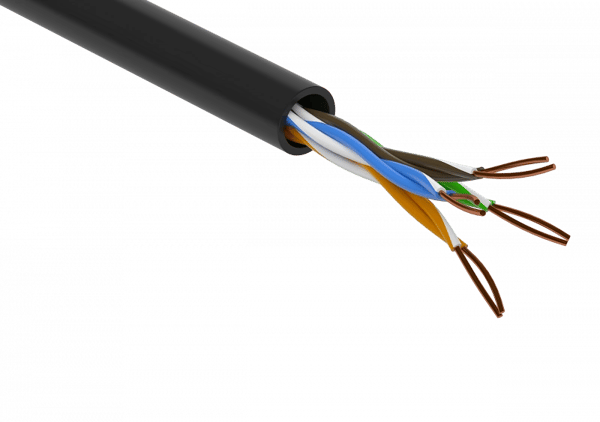 Gelfyldt 5e UTP Twisted Pair netværkskabel 4x2x0,50 1m