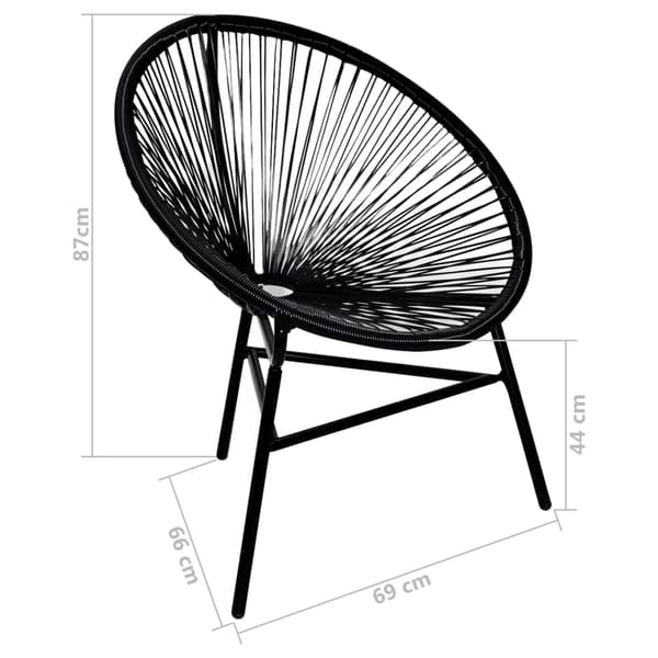 vidaXL rund havestol i polyrattan sort