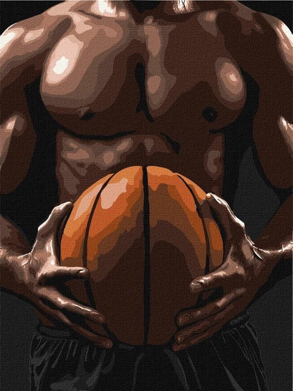 Maalaus numeroiden mukaan - Koripalloilijan torso 30x40cm