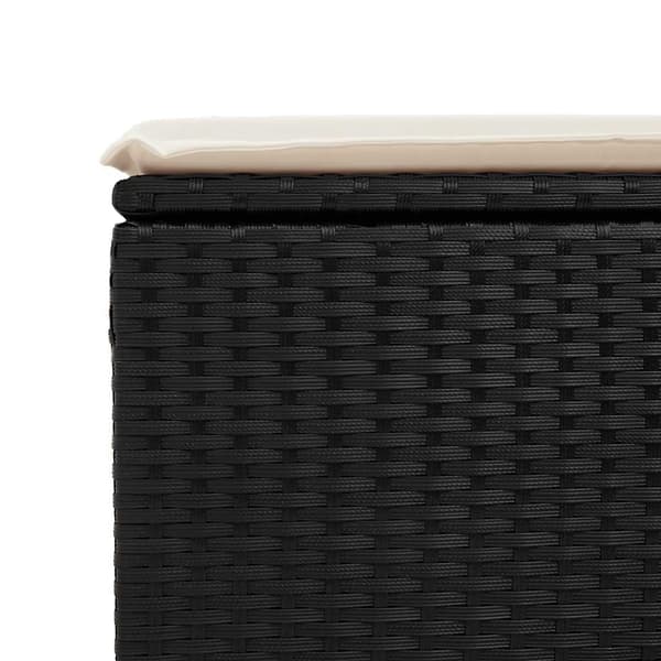 vidaXL 2-delt sofasæt med hynder, sort, polyrattan og akacie