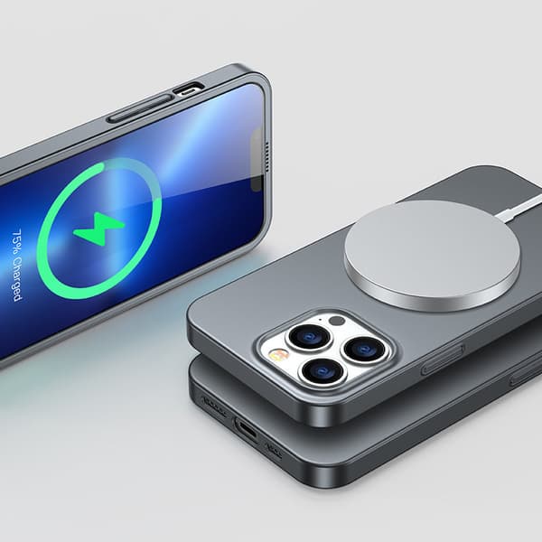 Cover til iPhone 13 Pro bagside og front + hærdet glas grå