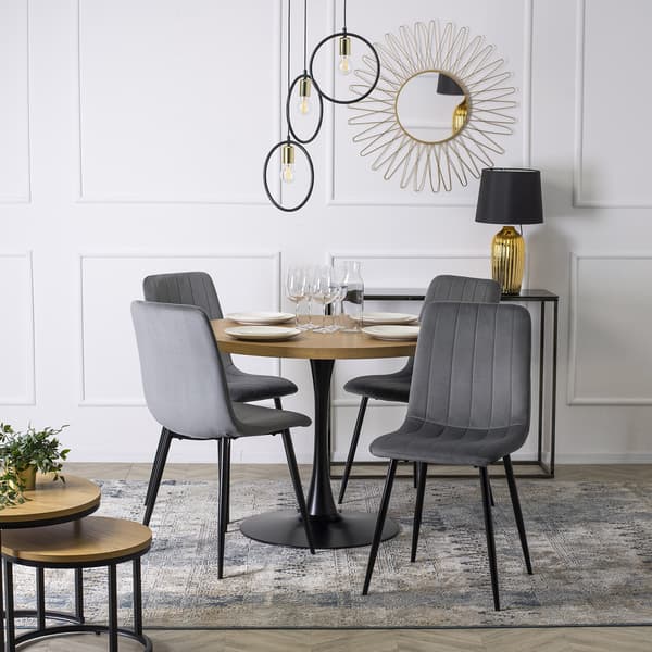 IBIS Polstret Spisestol Grå Velour Moderne Loft
