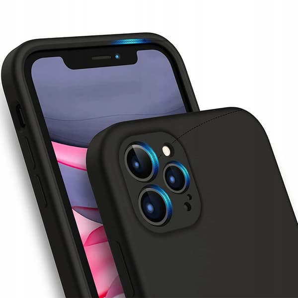IPHONE 12 PRO MAX -kotelo, silikonimatta, musta + lasi