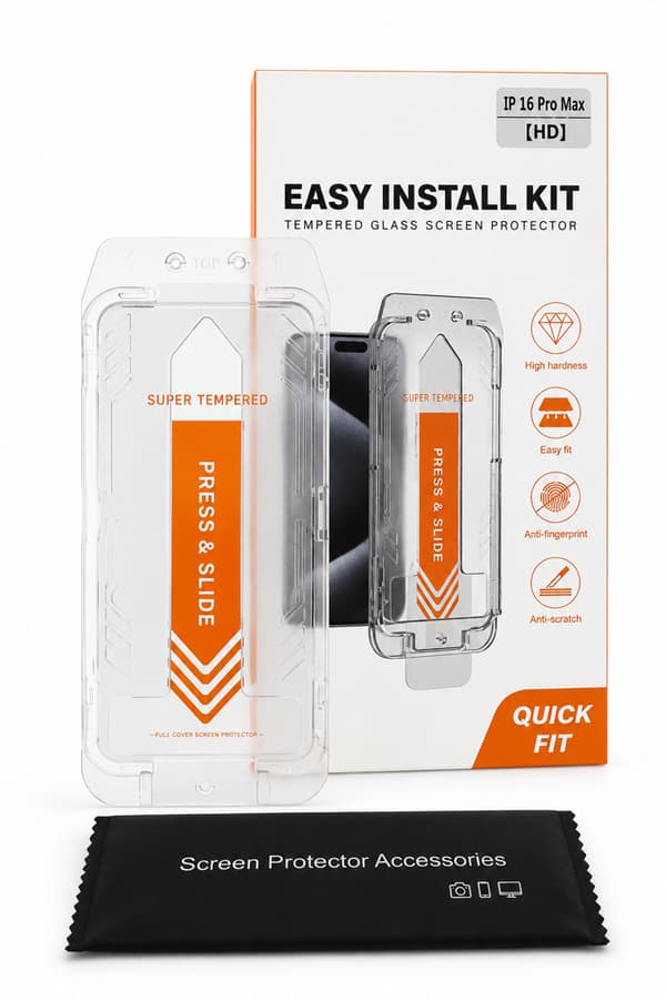 HD hærdet glas til iPhone 16 Pro Max / 17 Pro Max med 5D monteringsapplikator