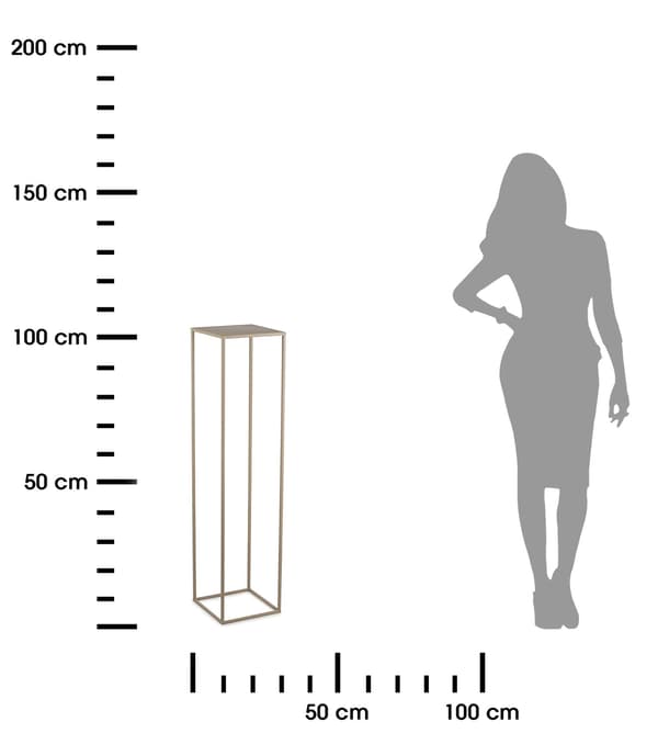 Beige stående blomsterstativ 100 cm