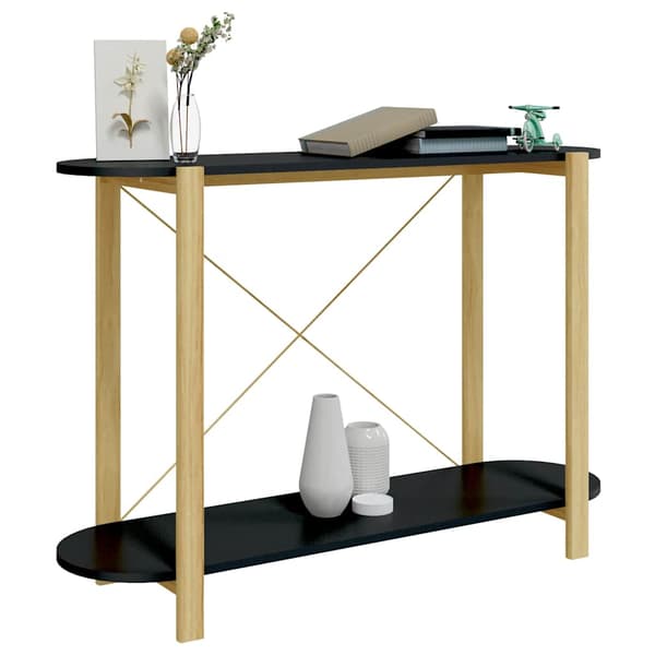 vidaXL konsolbord, sort, 110x38x75 cm, træbaseret materiale