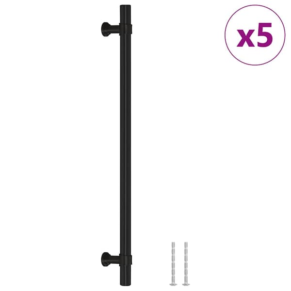 vidaXL skabsgreb, 5 stk., sort, 224 mm, rustfrit stål