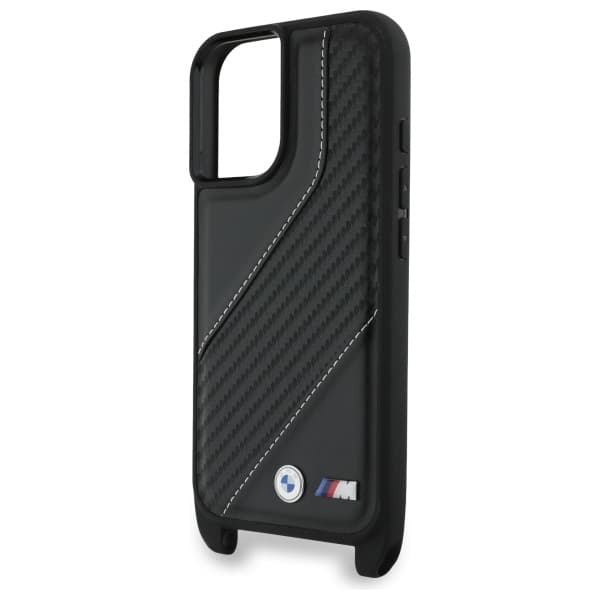 BMW M Edition Carbon Stripe & Strap Cover til iPhone 16 Plus, Sort