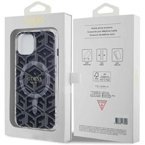 Guess IML GCube MagSafe-etui til iPhone 15 Plus, sort