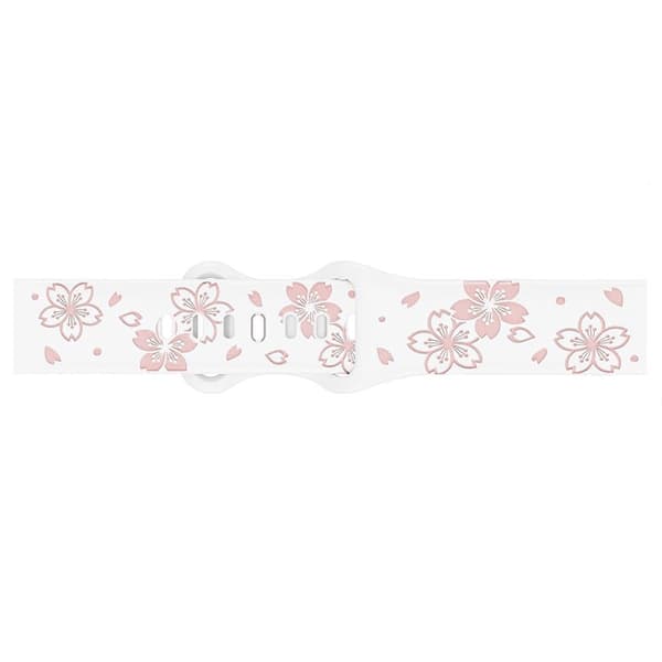 Universal Silikonerem 20mm, Sakura, Hvid / Pink