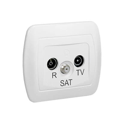 RTV-SAT-liitin AAS/11 Valkoinen