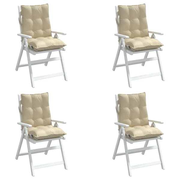 vidaXL lavryggede stolehynder, 4 stk., beige